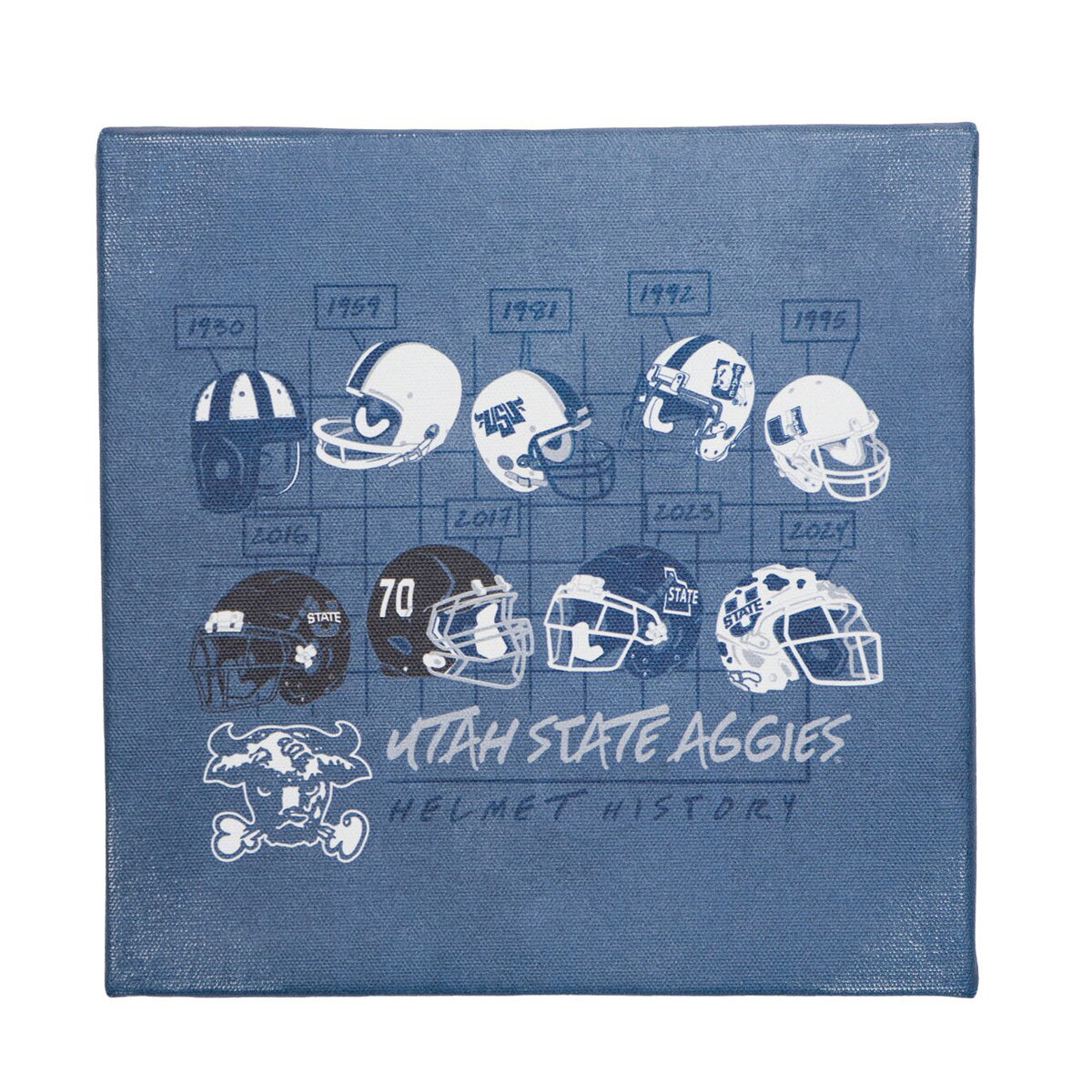 Utah State Football Helmet History Canvas Art
